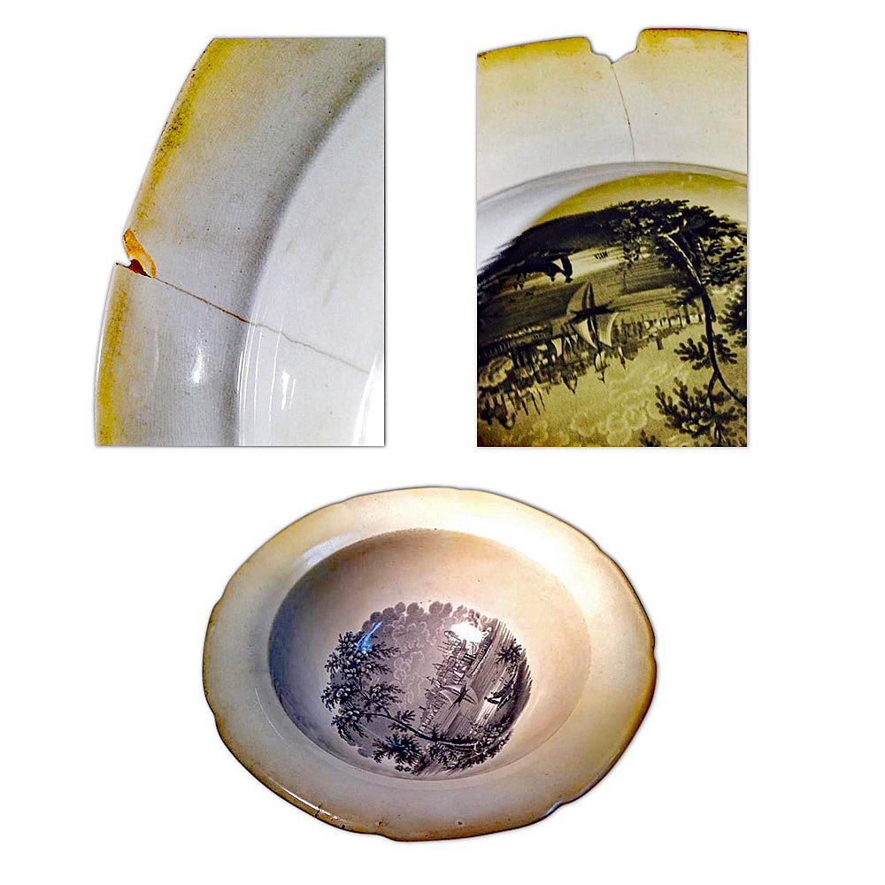 Restored ceramic dish by Chelsea Plating Company, with expert porcelain repair that enhances the intricate details and patterns to their original beauty.