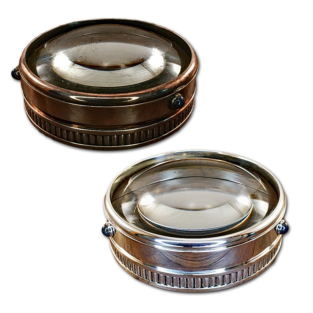 Impeccably refurbished antique Cartier sterling silver magnifier by Chelsea Plating Company. Witness the radiant beauty and meticulous artistry of this cherished piece, now gleaming with renewed elegance. Rely on the expertise of Philadelphia's renowned restoration workshop, committed to preserving and revitalizing treasured antique sterling silver magnifiers.