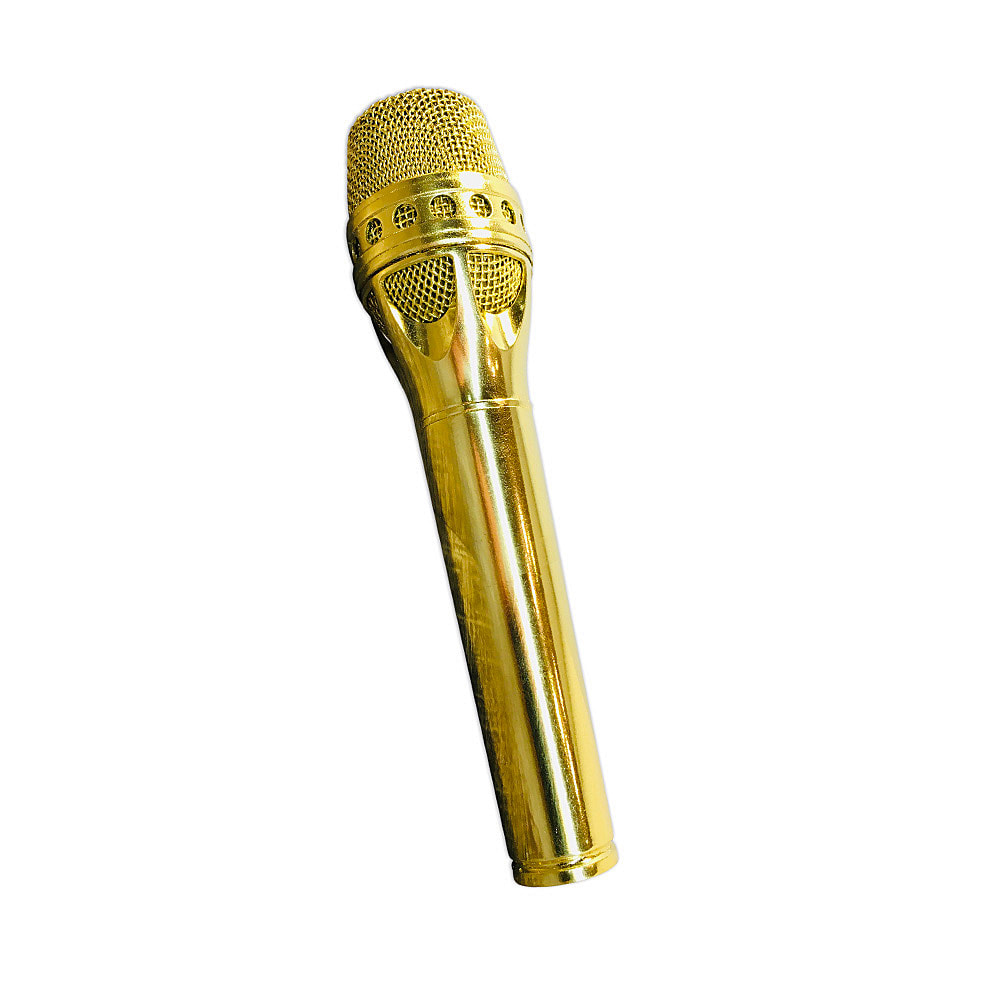 A gold-plated microphone, exquisitely finished by the skilled artisans at Chelsea Plating Company. Reflecting a harmonious fusion of technology and artistry, the lustrous gold plating enhances the microphone's aesthetic appeal without compromising its function. This stunning piece, exemplifying mastery in gold plating and metal restoration, stands as a symbol of luxury and precision, ready to capture sound with elegance and finesse.