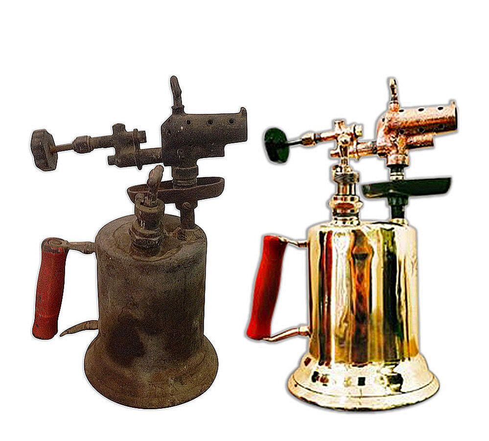 Witness the transformation of a carefully restored antique brass blowtorch by Chelsea Plating Company. With their specialized brass restoration services, Chelsea Plating Company revives and enhances the beauty of vintage tools and artifacts, exemplified by this exceptional brass blowtorch. From its weathered and neglected condition, this antique piece has been meticulously cleaned, polished, and restored to reveal its original brilliance and craftsmanship. Explore the revitalized charm of this antique brass blowtorch, showcasing the skill and artistry of Chelsea Plating Company's brass restoration techniques.