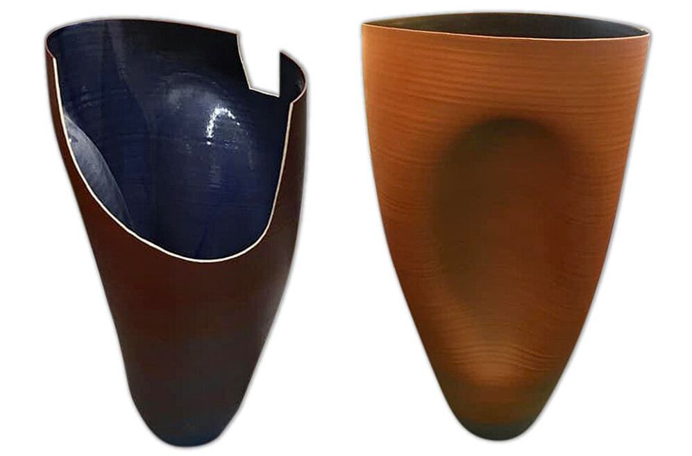 Modern terracotta vase meticulously restored by Chelsea Plating Company, each piece skillfully mended, showcasing the fusion of artistry and ceramic restoration, enhancing its contemporary beauty and charm.