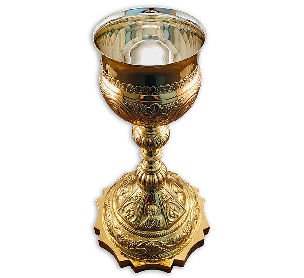 Ornate antique sterling silver chalice, restored and plated in 24k gold by Chelsea Plating Company, with intricate details revived to showcase its elegance and artistic mastery.