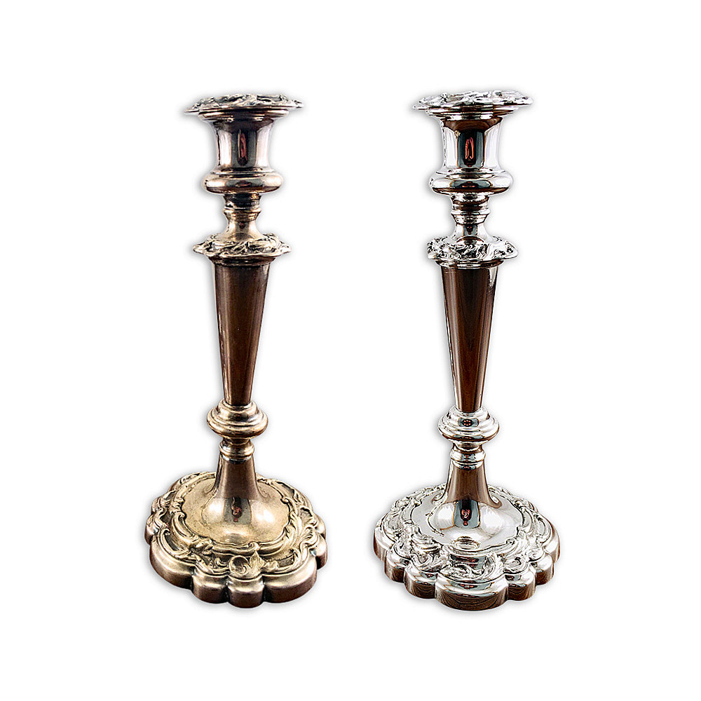 Experience the revival of an ornate sterling silver candlestick, restored to perfection by Chelsea Plating Company. Admire the intricate craftsmanship and intricate details of this sterling silver masterpiece as it undergoes a meticulous restoration process. Chelsea Plating Company, renowned for their sterling silver restoration expertise, showcases their artistry in reviving this extraordinary candlestick. Witness the removal of tarnish, the expert repairs, and the careful polishing, allowing the candlestick to reclaim its captivating allure. Embrace the harmonious blend of craftsmanship and restoration mastery as this candlestick takes its place as a stunning centerpiece of timeless beauty.